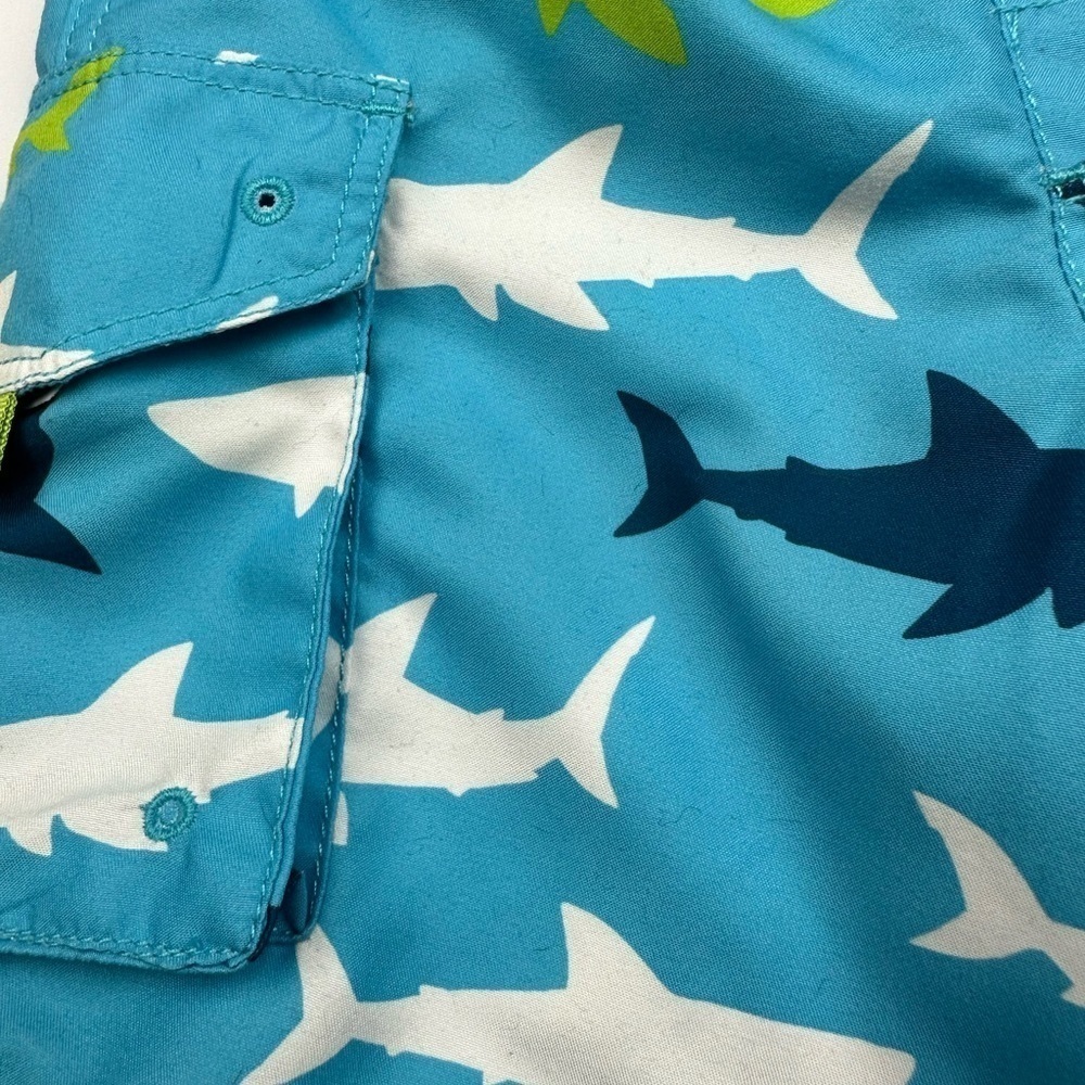 Hatley Swim Shorts Blue Shark Patterned Swimsuit Size 2 - Picture 5 of 6